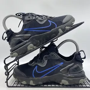 Nike React Vision Black Blue Trainers Size UK 3 Knit Womens Gym Run DN8004-001 - Picture 1 of 8
