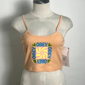 Obey Damen Cropped Tank Top Love Sunshine Peach Sand Gr. S Neu mit Etikett Andre - Bild 1 von 4