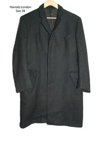 HARRODS - Mens Vintage Cashmere Blend Coat - Size 38 - Excellent Condition - Picture 1 of 13