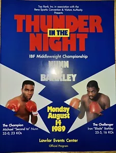 MICHAEL NUNN IRAN BARKLEY VINTAGE boxing official program. 1989. - Picture 1 of 7