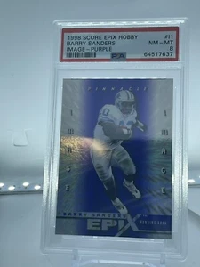 1998 PINNACLE Barry Sanders- EPIX IMAGE - Purple #I1 /750 PSA 8 Crazy Low Pop! - Picture 1 of 2