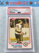 1981 Topps West #105 DINO CICCARELLI Rookie | PSA 6 EX-MT | HOF North Stars RC
