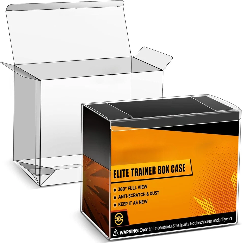 10PC Plastic Protector PVC Cases For Pokemon Elite Trainer Box ETB Display Case - Image 1 of 4