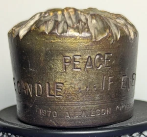 Albert Leon Wilson 1970 Candle Holder "PEACE...If Everyone in the World Lit.... - Picture 1 of 8