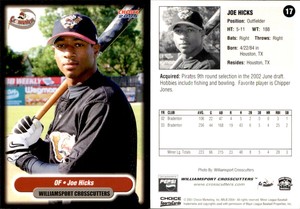 Joe Hicks 2005 Choice Williamsport Crosscutters #11 Card *AutographDen*