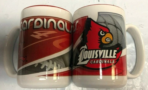 Louisville Cardinals 15oz 2 Tone Sublimated Coffee Mug SET OF 2 Cover