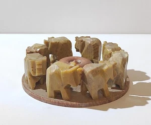 Elephants Circle Of Life Soapstone Incense Holder (10x10x3cm) - Picture 1 of 3