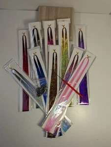 Haar Lametta Set 10 Farben 48 Zoll Strähnen mit Werkzeug - Bild 1 von 4
