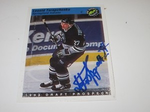 Leonid Toropchenko AUTOGRAPHED 1993 CLASSIC PROSPECTS RC CARD-CREASE LOWER CARD