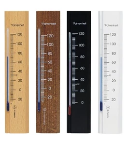 Wooden Analog Wall Thermometer Fahrenheit Scale Beech Wood 7.8 inch tall - Picture 1 of 15