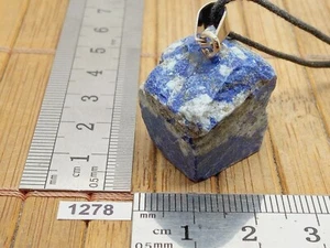 LAPISLAZULI Anhänger roh + verstellbare Kordel - Mineralien Reiki Halskette Stein - Bild 1 von 3
