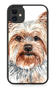 Custodia telefono gomma Yorkshire Terrier cane animale domestico pittura a olio opera d'arte cani K649 - Foto 1 di 2