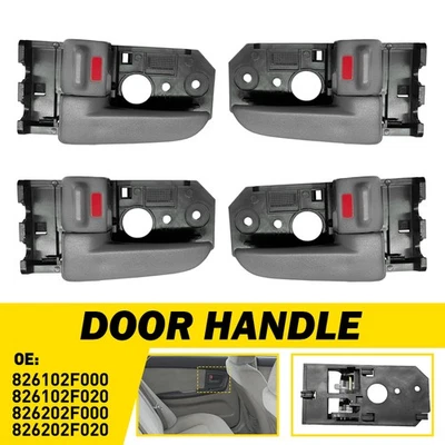 4x Manija de puerta interior delantera trasera para 04-09 KIA Spectra Spectra5 826102F000 gris Foto 1 de 4