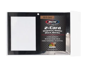 BCW - 2 Porta Carte Magnetico 35pt Bordo Nero - Protezione UV - Nuovo Mag - Foto 1 di 6