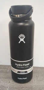 Bottiglia d'acqua Hydro Flask nera a bocca larga - 40 oz - Foto 1 di 3
