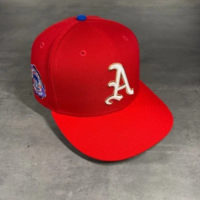 Gorra Club Philadelphia Athletics New Era 7 1/4 Roja Cobre Bronce Cooperstown Foto 1 de 4