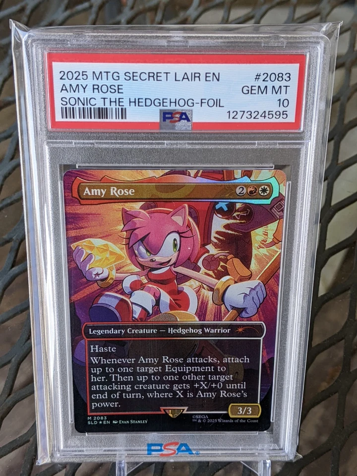 2025 MTG SECRET LAIR EN AMY ROSE SONIC FOIL PSA 10 GEM MINT - Image 1 of 2