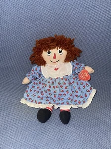 Raggedy Ann New 12 IN Stuffed Plush Rag Doll Toy Figure Book Red Yarn Hair Russ - Picture 1 of 3