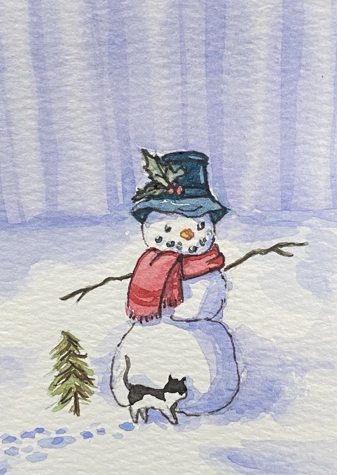 ACEO原创混合媒体绘画艺术 — 第 1/1 张图片