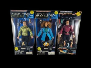 x3 Star Trek Collector Series 9" Figure Lot Kirk Beverly Crusher Playmates 1995 - Imagen 1 de 8