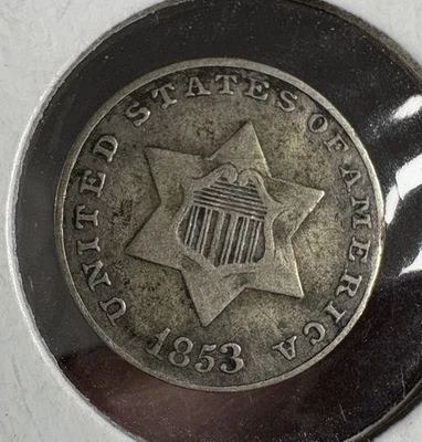 1853 Three Cent Silver Trime - Image 1 of 2