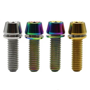 Titanium Bolt M5/M6x16 18 20 25mm Taper Head Hex Screw With Washer - Picture 1 of 14