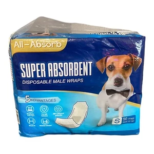Envolturas masculinas desechables súper absorbentes totalmente absorbentes pequeñas 50 unidades cintura 12-19 pulgadas - Imagen 1 de 5