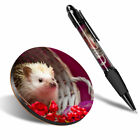 1 x Round Coaster & 1 Pen - Cute Baby Hedgehog Pygmy Albino #14360