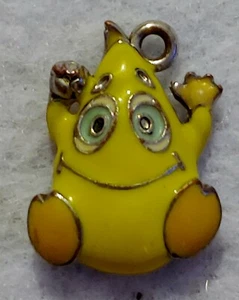 Vintage ( SIGNED ON BACK ) Charm Silver Tone acrylic ( 5/8in x 7/8in CHARM )  - Picture 1 of 7