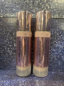 Makeup Revolution vollflächige Foundation kaschieren + definieren 0,8 Oz. Farbton F4 - Bild 1 von 2