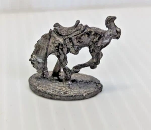Vintage Pewter Bucking Horse Miniature Metal Figurine - Picture 1 of 3