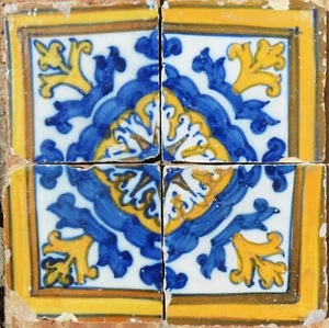 antike Fliese Portugal 17 Jh, Azulejos, Tile, Tegel, Carrelage Ancien, - Bild 1 von 3