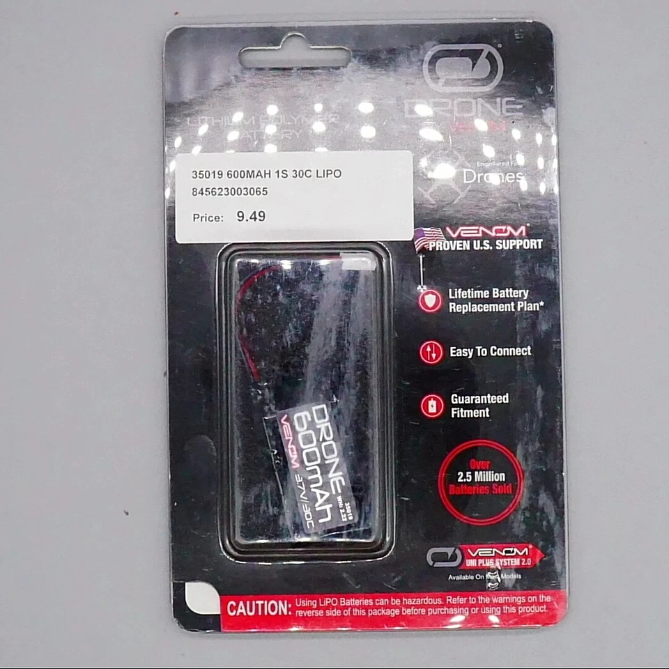 Venom 35019 LiPo 1S 3.7V 600mAh 30C Micro Losi - Immagine 1 di 1