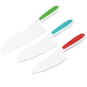 3pcs/set Kids Knife  Nylon Toddler Cooking Knives  Cut Fruits Salad Cake  - Picture 1 of 5
