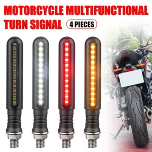 4x LED Motorrad Sequentielle Blinker Bremslicht E4-geprüft 12V M10 Universal DE - Bild 1 von 20