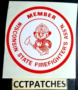 WISCONSIN STATE FIREFIGHTER'S ASSOCIATION MEMBER DECAL STICKER - Picture 1 of 2