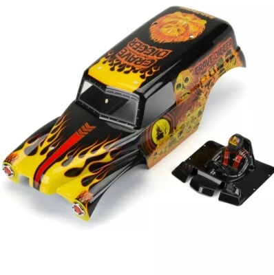 Pro-Line 3593-12 1/10 Grave Digger Fire Red Painted Body Set for Losi LMT - Image 1 of 2
