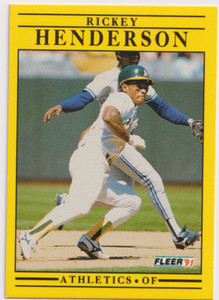 1991 Fleer #10 Rickey Henderson Oakland Athletics HOF