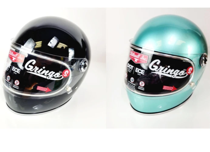 Casco Biltwell Gringo S ECE negro brillante o metálico espuma de mar talla L, XS Foto 1 de 1