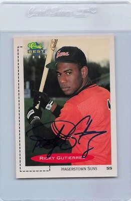 1991 Classic #55 Ricky Gutierrez Suns Signed Auto *G5321 - Image 1 of 2
