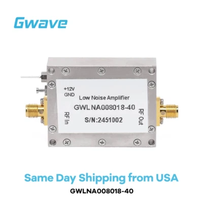 Amplificador de bajo ruido hembra SMA (LNA), figura de ruido de 2,5 dB, 800 M - 18 GHz, ganancia de 40 dB Foto 1 de 4