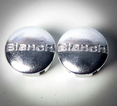 2 tappi manubrio handlebar caps Bianchi bici corsa road track NOS EROICA cromati - Image 1 of 4