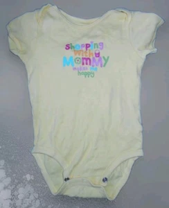 Carter's Girls 18 M Yellow Snap Bottom (Shopping With Mommy Makes Me Happy) - Picture 1 of 1