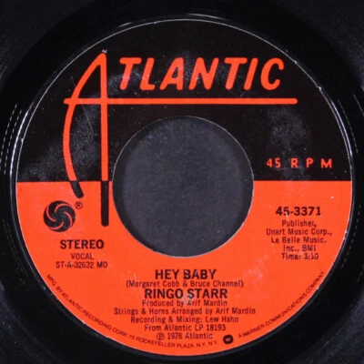 RINGO STARR: hey baby / lady gaye ATLANTIC 7" Single 45 RPM - Imagem 1 de 2