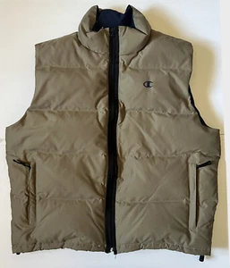 VTG CHAMPION - Men's Vintage Beige Down Filled Puffer Vest - Size XX-Large - 2XL - Picture 1 of 7