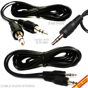 CABLE JACK 3.5 A JACK 3.5 SONIDO AUDIO MOVIL PDA TABLET COCHE ALTAVOZ PHONE 3.0M - Imagen 1 de 4