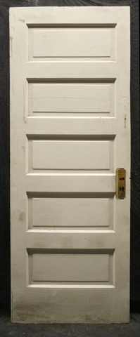 28.5"x78" Antique Vintage Old Wood Wooden Interior Closet Pantry Door 5 Panels Cover