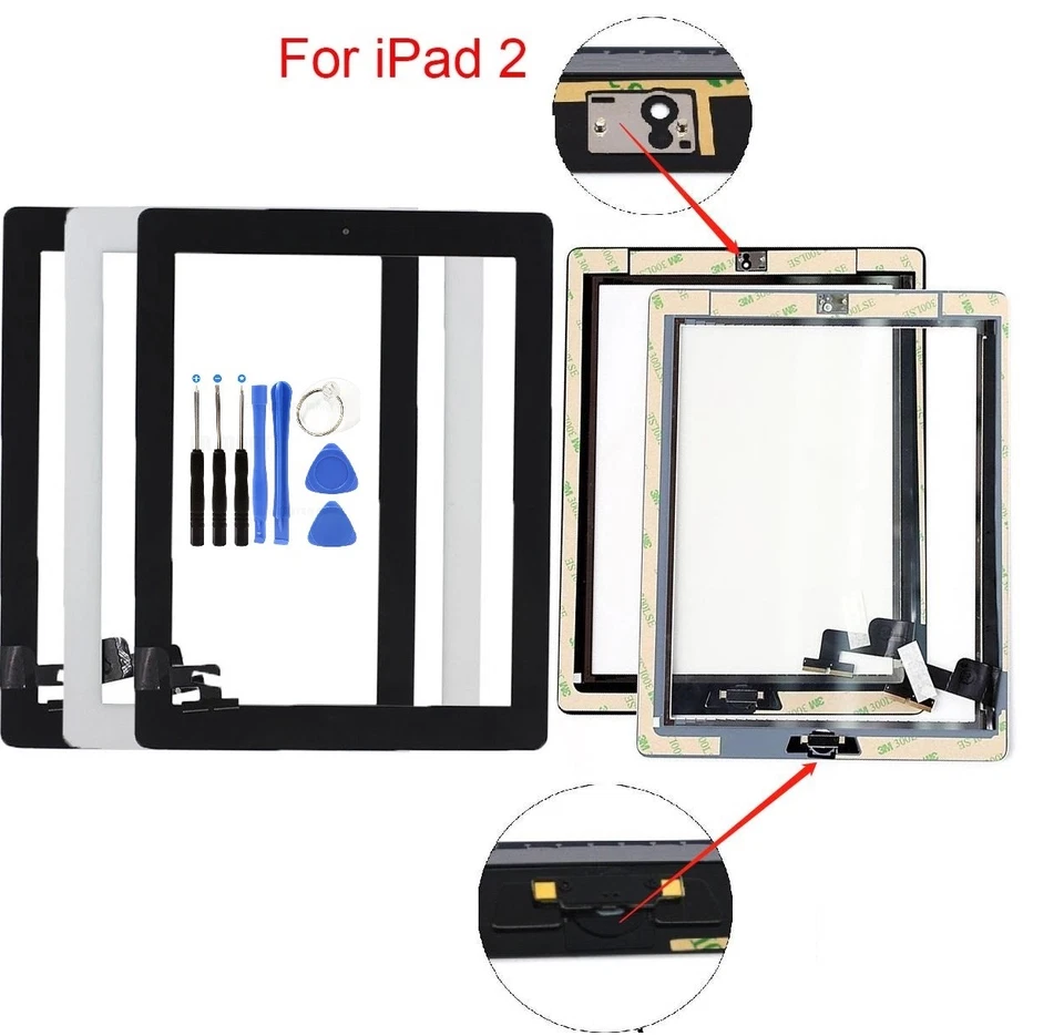 Screen Glass Digitizer replacement for iPad 2 A1395 A1397 A1396 with tools - Image 1 of 4