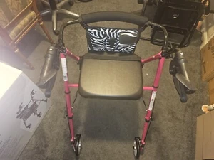 Brand New Guardian Zebra Print Walker With Seat - Picture 1 of 7