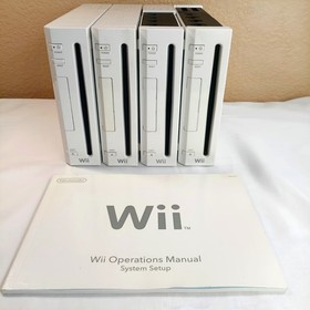 Lot of 4 Nintendo Wii Model RVL-001 Consoles - TESTED & WORKING + 1 Manual